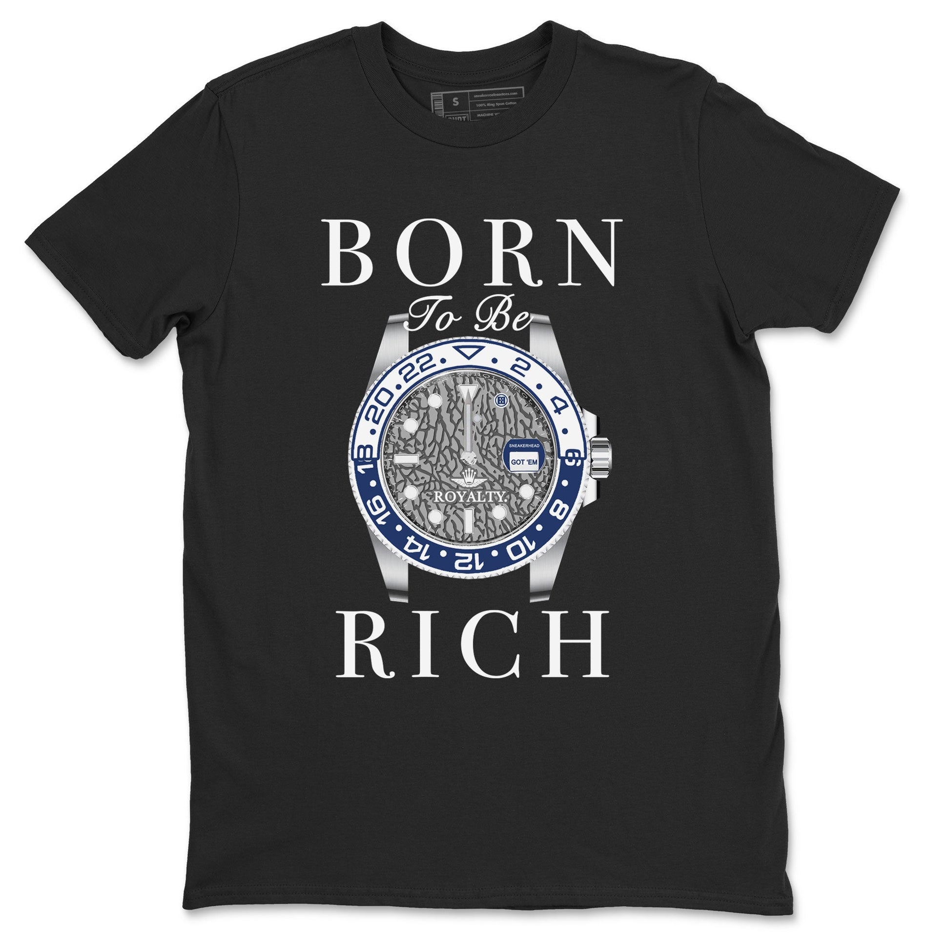 Air Jordan 3 Midnight Navy shirt to match jordans Born To Be Rich sneaker tees 3s Midnight Navy SNRT sneaker release Tees unisex cotton Black 2 crew neck shirt
