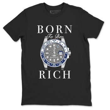 Air Jordan 3 Midnight Navy shirt to match jordans Born To Be Rich sneaker tees 3s Midnight Navy SNRT sneaker release Tees unisex cotton Black 2 crew neck shirt