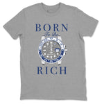 Air Jordan 3 Midnight Navy shirt to match jordans Born To Be Rich sneaker tees 3s Midnight Navy SNRT sneaker release Tees unisex cotton Heather Grey 2 crew neck shirt