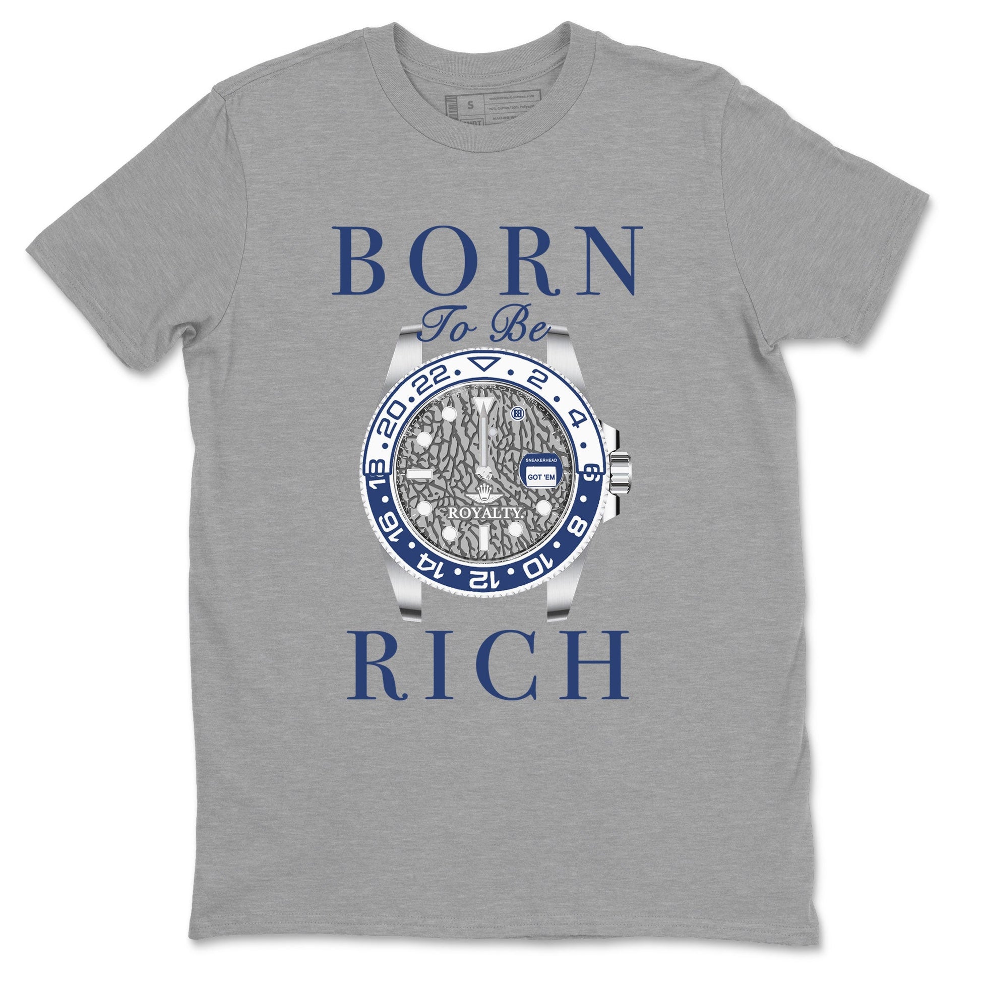 Air Jordan 3 Midnight Navy shirt to match jordans Born To Be Rich sneaker tees 3s Midnight Navy SNRT sneaker release Tees unisex cotton Heather Grey 2 crew neck shirt