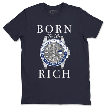 Air Jordan 3 Midnight Navy shirt to match jordans Born To Be Rich sneaker tees 3s Midnight Navy SNRT sneaker release Tees unisex cotton Navy 2 crew neck shirt