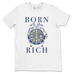 Air Jordan 3 Midnight Navy shirt to match jordans Born To Be Rich sneaker tees 3s Midnight Navy SNRT sneaker release Tees unisex cotton White 2 crew neck shirt