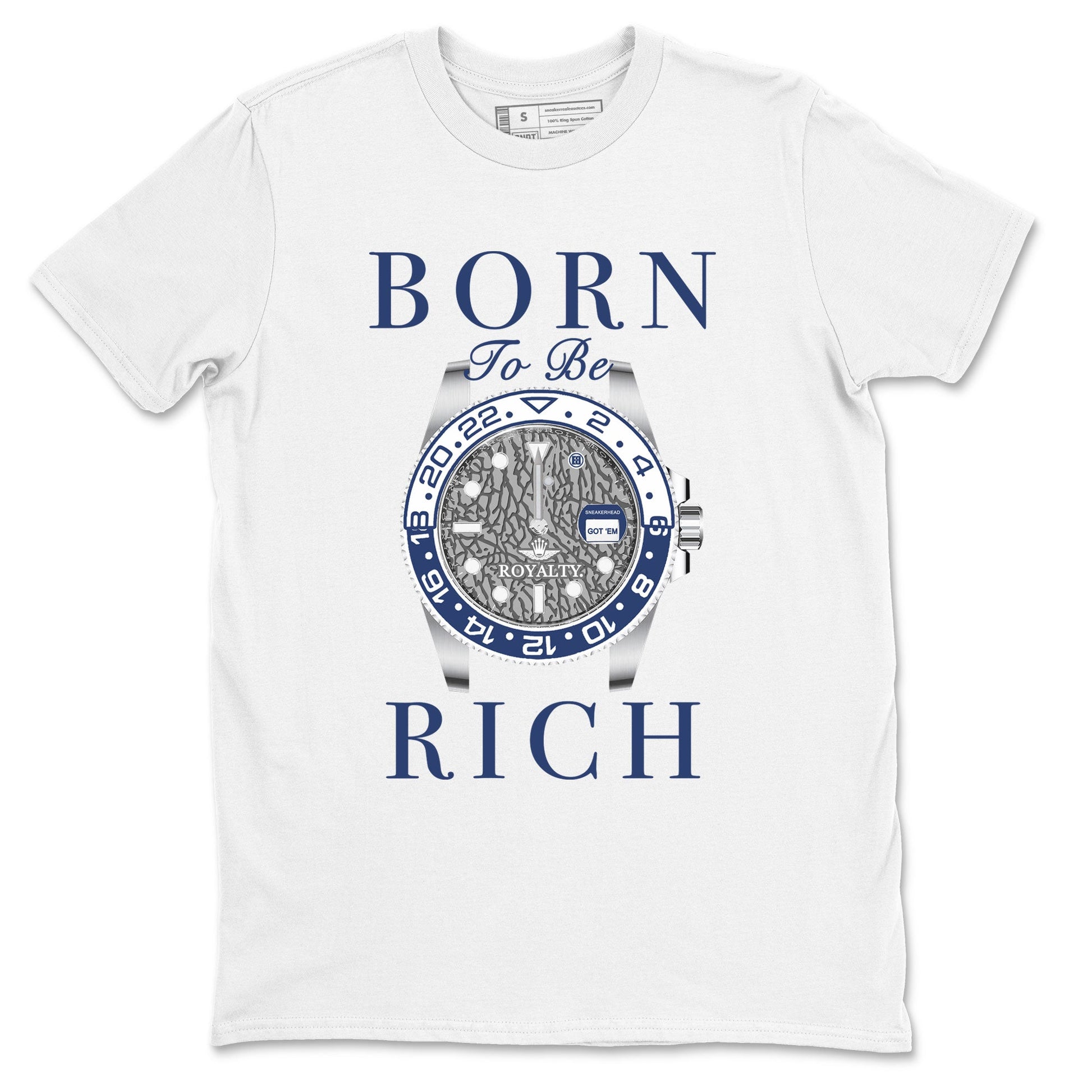 Air Jordan 3 Midnight Navy shirt to match jordans Born To Be Rich sneaker tees 3s Midnight Navy SNRT sneaker release Tees unisex cotton White 2 crew neck shirt