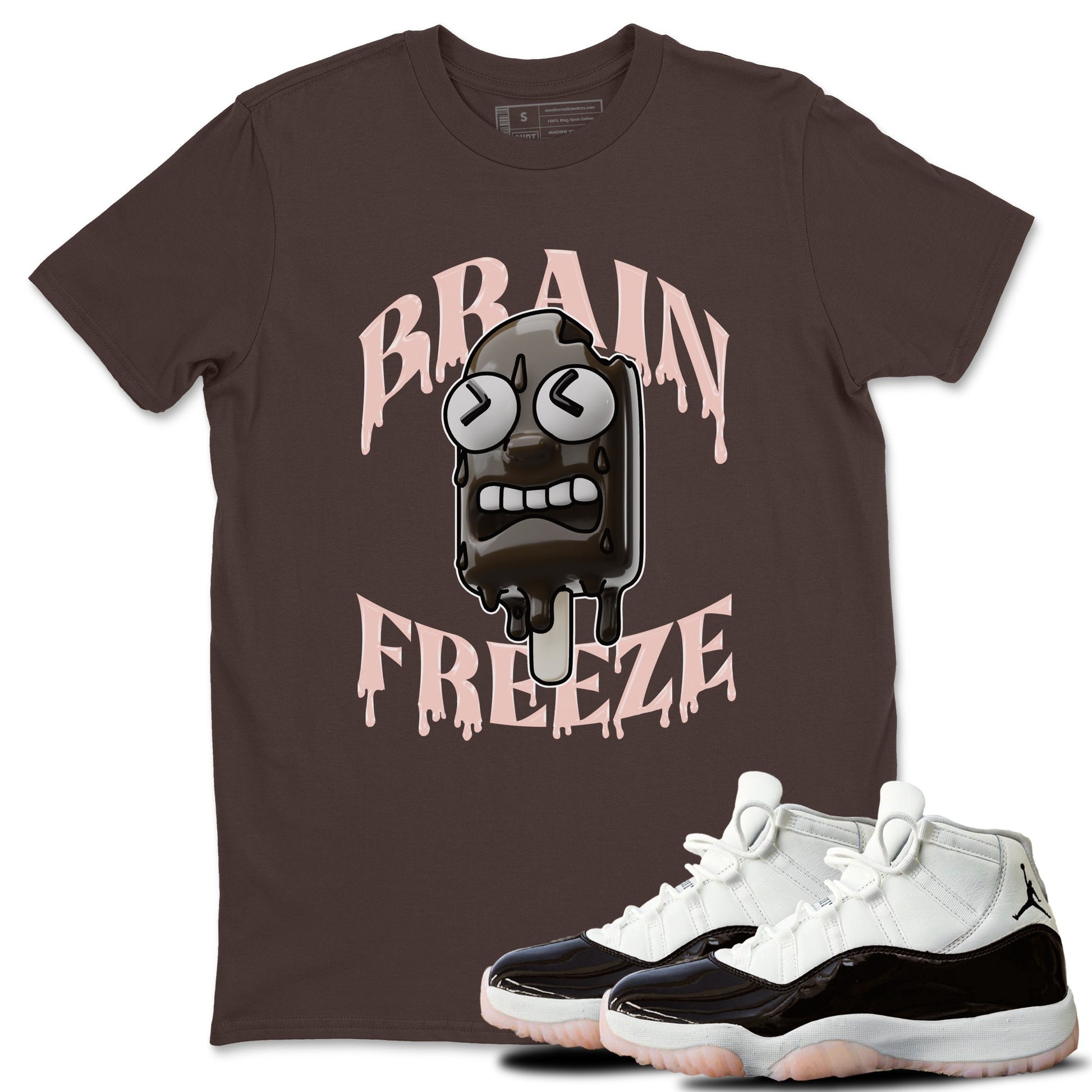 Air Jordan 11 Neapolitan shirt to match jordans Brain Freeze sneaker tees AJ11 Neapolitan SNRT Sneaker Release Tees Unisex Dark Chocolate 1 T-Shirt