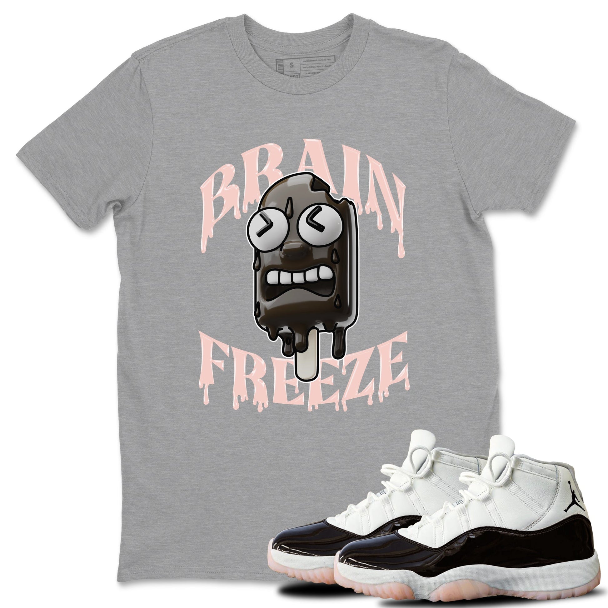 Air Jordan 11 Neapolitan shirt to match jordans Brain Freeze sneaker tees AJ11 Neapolitan SNRT Sneaker Release Tees Unisex Heather Grey 1 T-Shirt