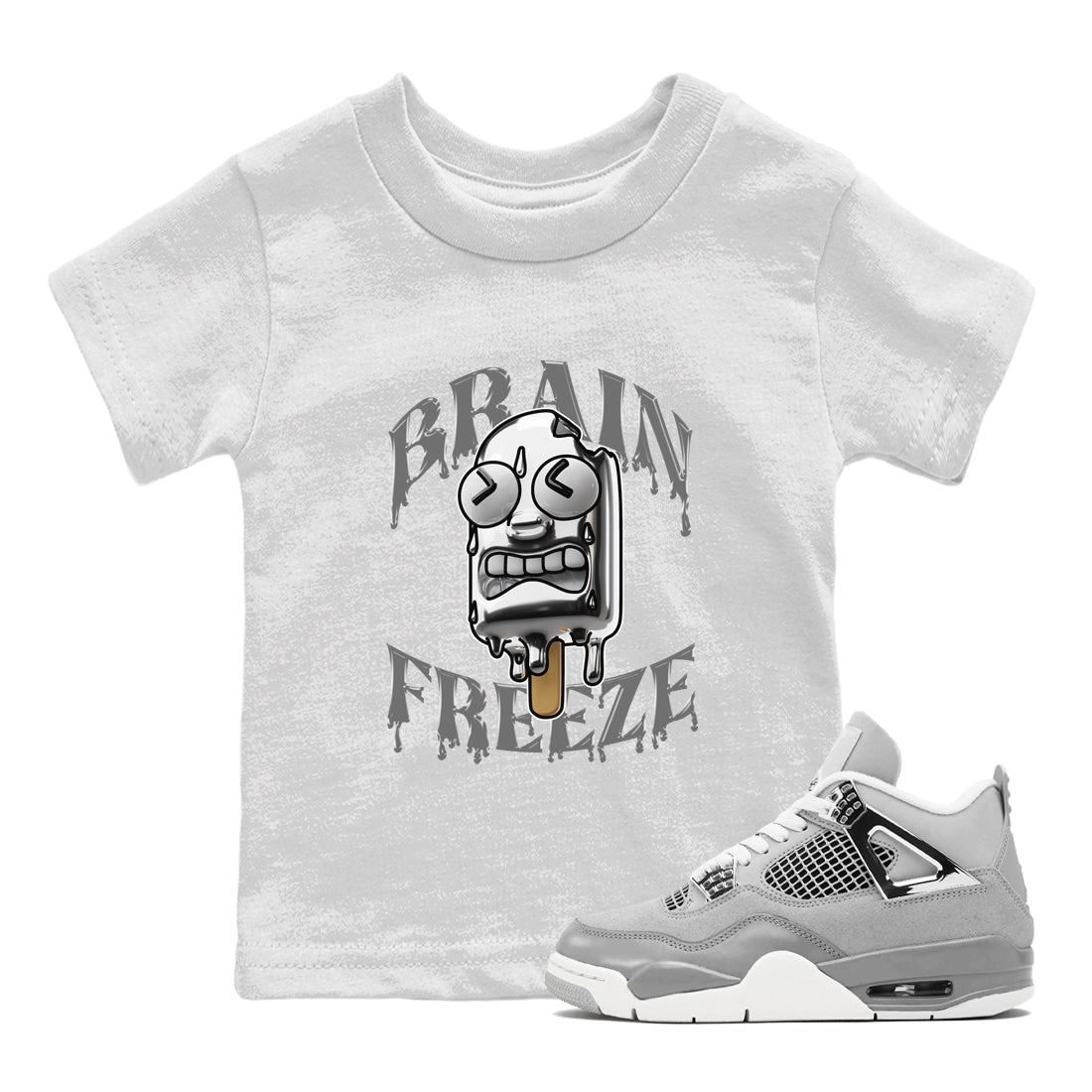 Air Jordan 4 Frozen Moment shirt to match jordans Brain Freeze sneaker tees AJ4 Frozen Moment SNRT Sneaker Release Tees Baby Toddler White 1 T-Shirt