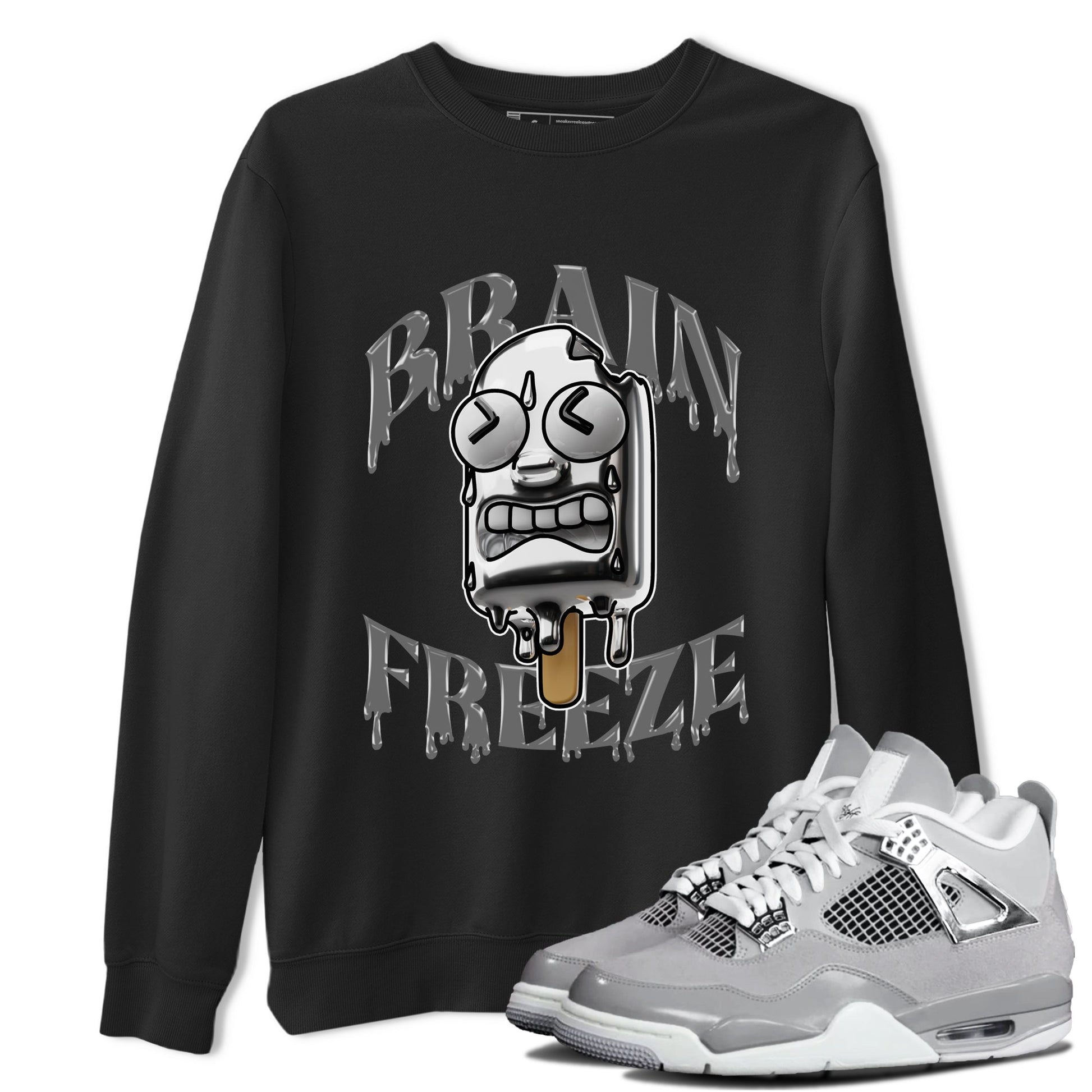 Air Jordan 4 Frozen Moment shirt to match jordans Brain Freeze sneaker tees AJ4 Frozen Moment SNRT Sneaker Release Tees Unisex Black 1 T-Shirt