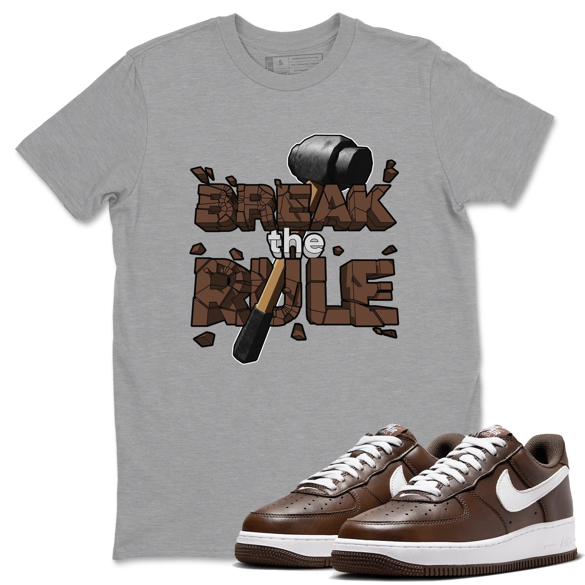 Air Force Low Chocolate shirt to match jordans Break The Rule sneaker tees chocolate Nike Air Force Low Chocolate SNRT Sneaker Release Tees Unisex Heather Grey 1 T-Shirt