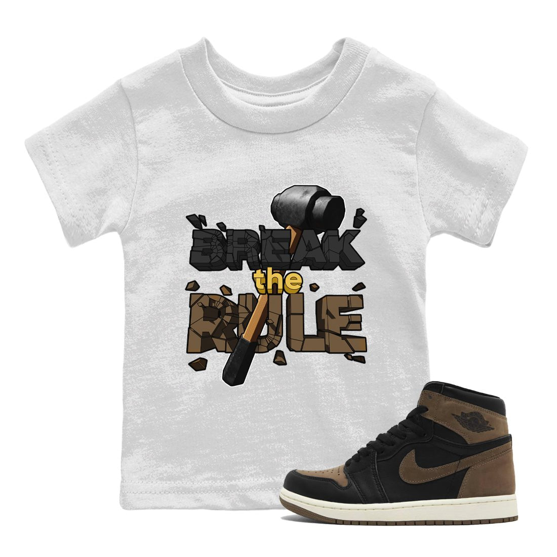Air Jordan 1 Palomino shirt to match jordans Break The Rule sneaker tees AJ1 Palomino SNRT Sneaker Release Tees Baby Toddler White 1 T-Shirt