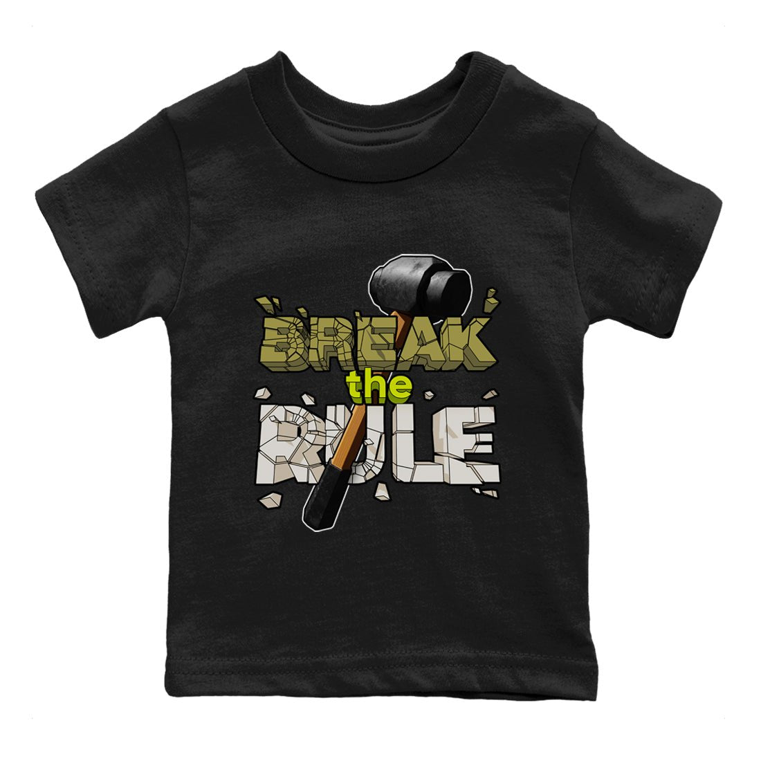 Air Jordan 1 Travis Scott Golf Olive shirt to match jordans Break The Rule sneaker tees AJ1 Travis Scott Golf Olive SNRT Sneaker Release Tees Baby Toddler Black 2 T-Shirt