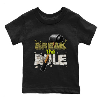 Air Jordan 1 Travis Scott Golf Olive shirt to match jordans Break The Rule sneaker tees AJ1 Travis Scott Golf Olive SNRT Sneaker Release Tees Baby Toddler Black 2 T-Shirt