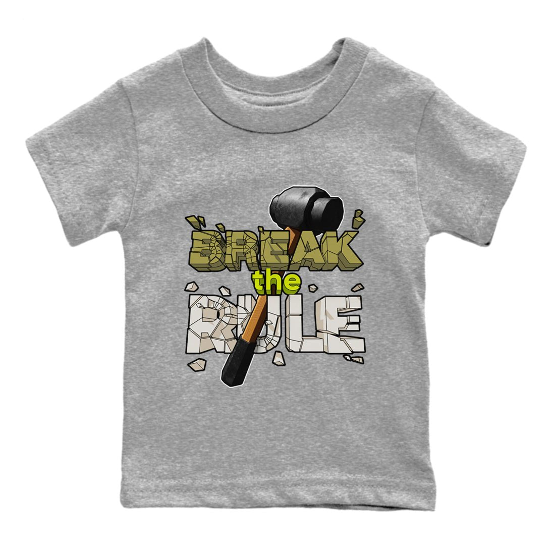Air Jordan 1 Travis Scott Golf Olive shirt to match jordans Break The Rule sneaker tees AJ1 Travis Scott Golf Olive SNRT Sneaker Release Tees Baby Toddler Heather Grey 2 T-Shirt