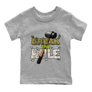 Air Jordan 1 Travis Scott Golf Olive shirt to match jordans Break The Rule sneaker tees AJ1 Travis Scott Golf Olive SNRT Sneaker Release Tees Baby Toddler Heather Grey 2 T-Shirt