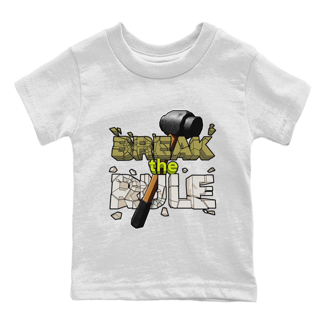 Air Jordan 1 Travis Scott Golf Olive shirt to match jordans Break The Rule sneaker tees AJ1 Travis Scott Golf Olive SNRT Sneaker Release Tees Baby Toddler White 2 T-Shirt