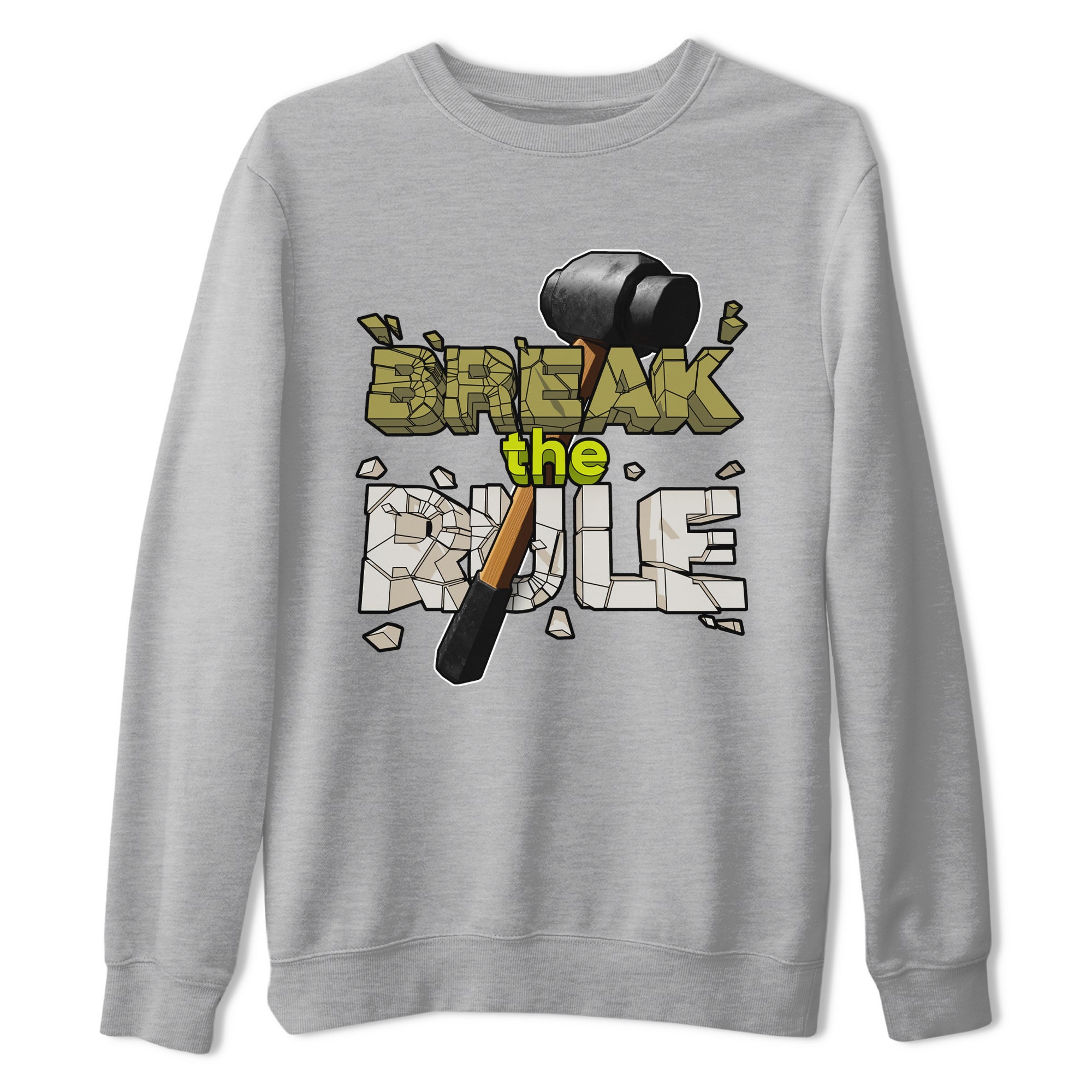 Air Jordan 1 Travis Scott Golf Olive shirt to match jordans Break The Rule sneaker tees AJ1 Travis Scott Golf Olive SNRT Sneaker Release Tees Unisex Heather Grey 2 T-Shirt
