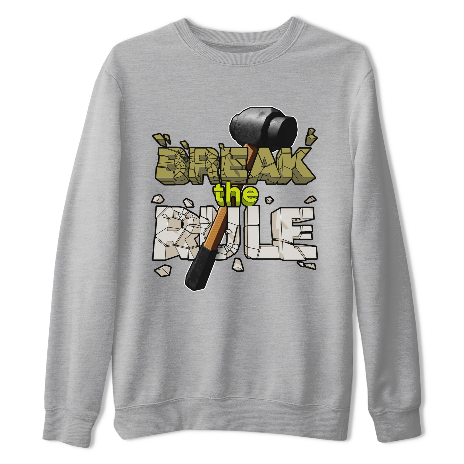 Air Jordan 1 Travis Scott Golf Olive shirt to match jordans Break The Rule sneaker tees AJ1 Travis Scott Golf Olive SNRT Sneaker Release Tees Unisex Heather Grey 2 T-Shirt