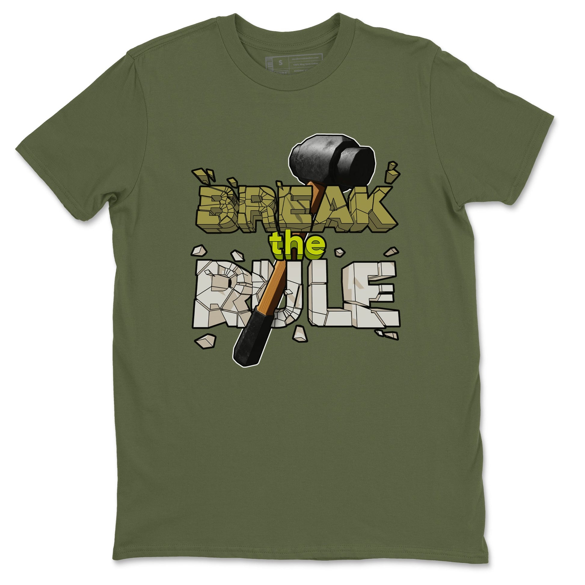 Air Jordan 1 Travis Scott Golf Olive shirt to match jordans Break The Rule sneaker tees AJ1 Travis Scott Golf Olive SNRT Sneaker Release Tees Unisex Military Green 2 T-Shirt