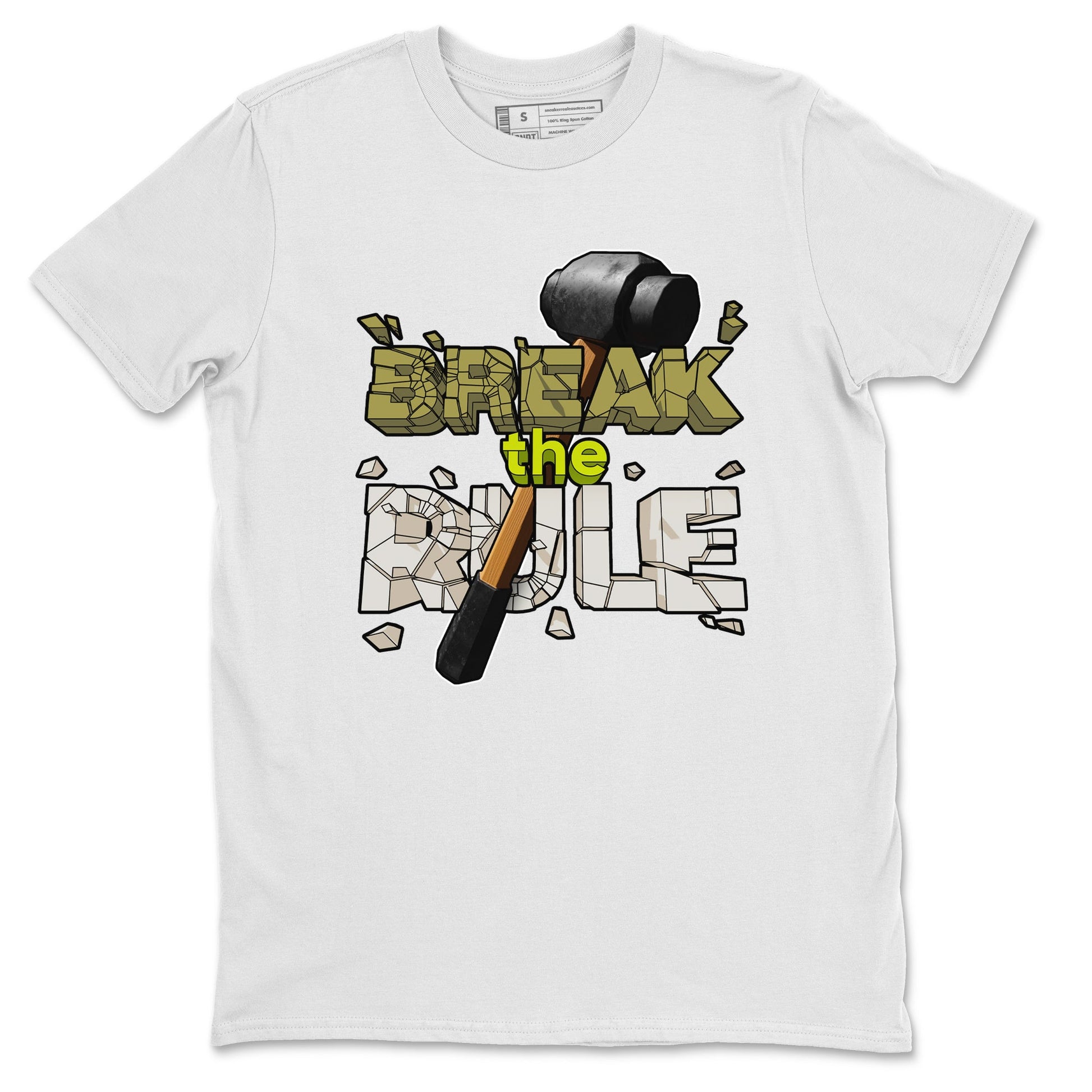 Air Jordan 1 Travis Scott Golf Olive shirt to match jordans Break The Rule sneaker tees AJ1 Travis Scott Golf Olive SNRT Sneaker Release Tees Unisex White 2 T-Shirt