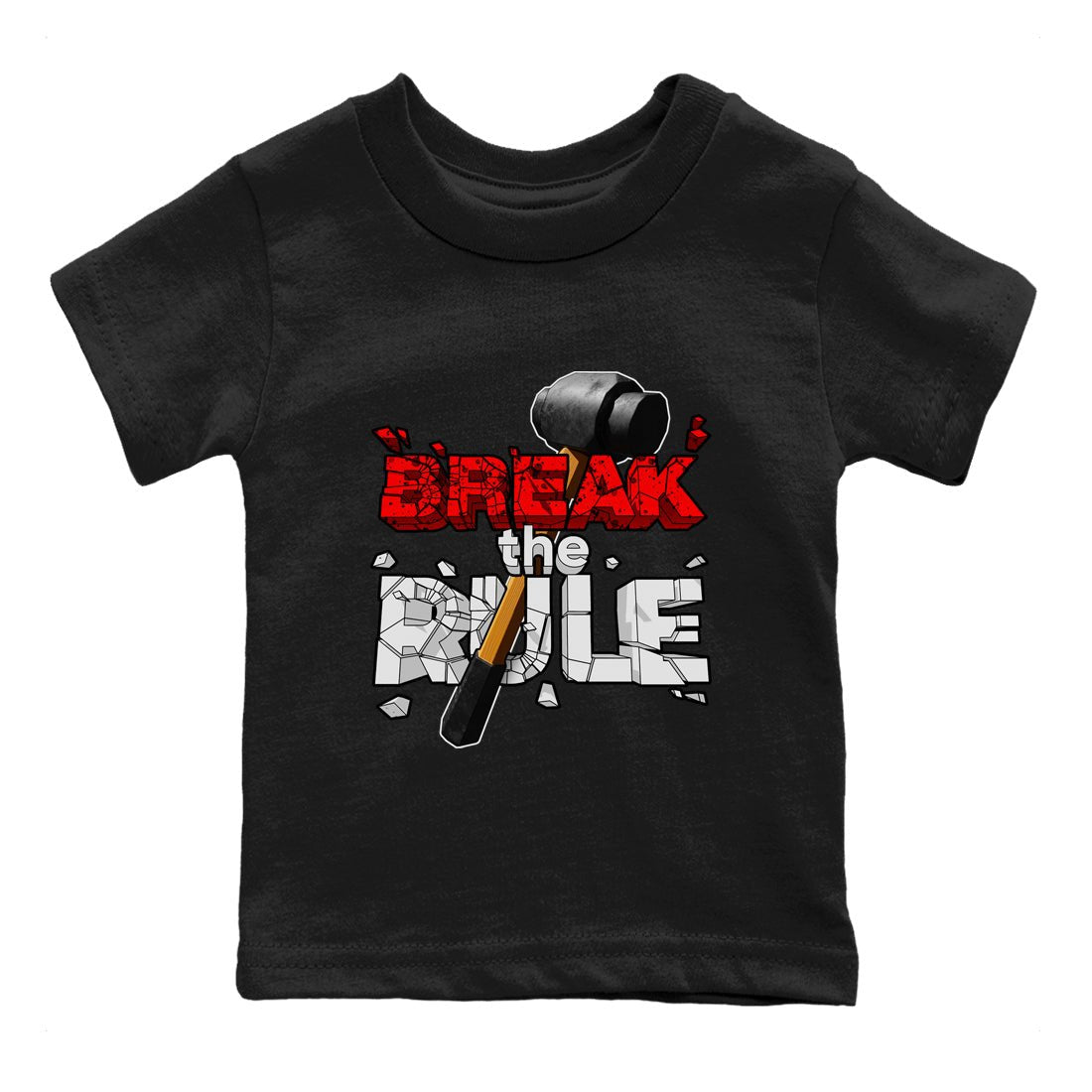 Air Jordan 4 Red Cement shirt to match jordans Break The Rule sneaker tees AJ4 Red Cement SNRT Sneaker Release Tees Baby Toddler Black 2 T-Shirt