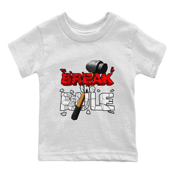 Air Jordan 4 Red Cement shirt to match jordans Break The Rule sneaker tees AJ4 Red Cement SNRT Sneaker Release Tees Baby Toddler White 2 T-Shirt
