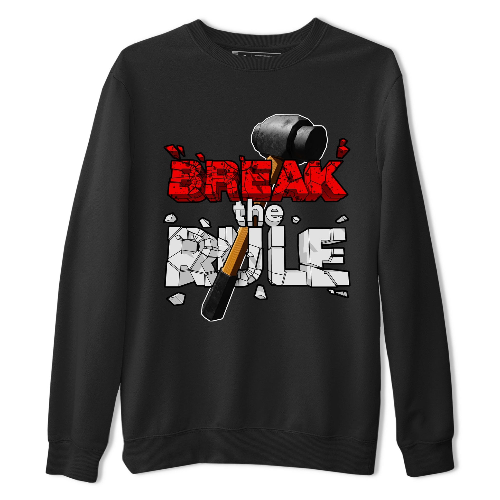 Air Jordan 4 Red Cement shirt to match jordans Break The Rule sneaker tees AJ4 Red Cement SNRT Sneaker Release Tees Unisex Black 2 T-Shirt