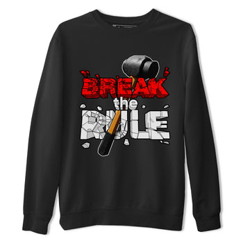 Air Jordan 4 Red Cement shirt to match jordans Break The Rule sneaker tees AJ4 Red Cement SNRT Sneaker Release Tees Unisex Black 2 T-Shirt