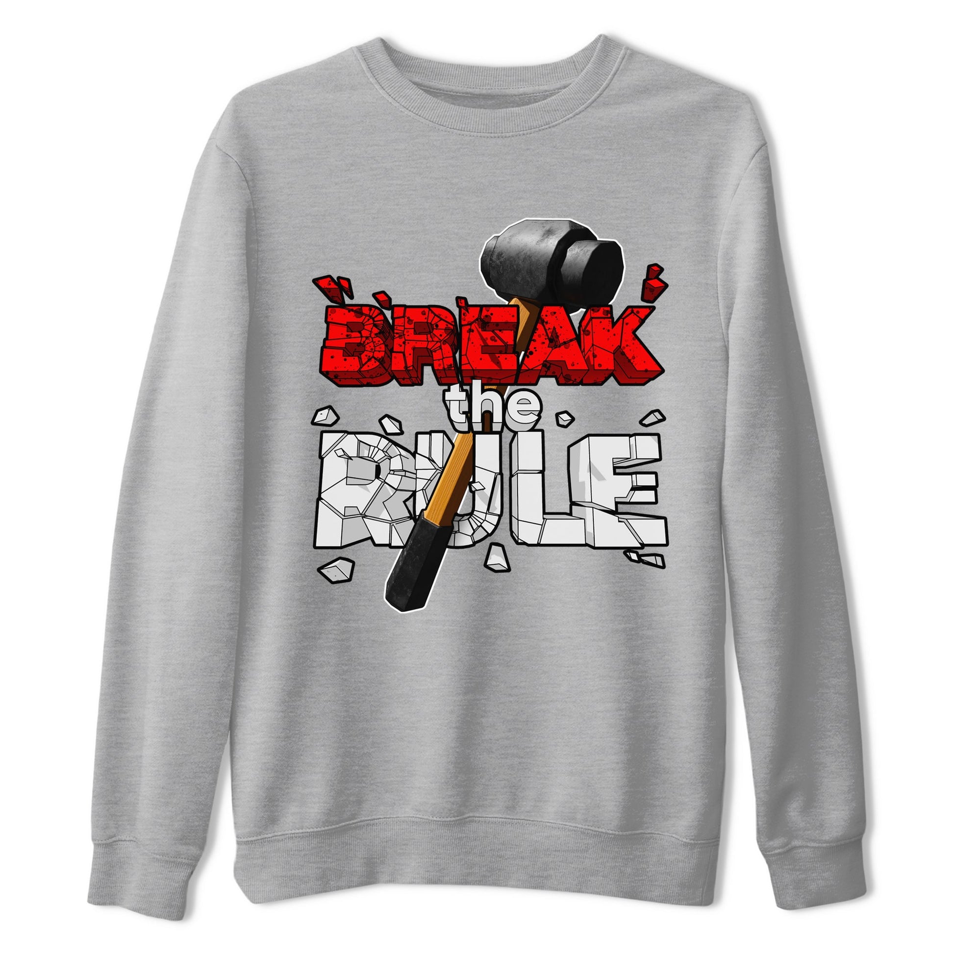 Air Jordan 4 Red Cement shirt to match jordans Break The Rule sneaker tees AJ4 Red Cement SNRT Sneaker Release Tees Unisex Heather Grey 2 T-Shirt