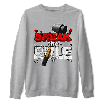 Air Jordan 4 Red Cement shirt to match jordans Break The Rule sneaker tees AJ4 Red Cement SNRT Sneaker Release Tees Unisex Heather Grey 2 T-Shirt