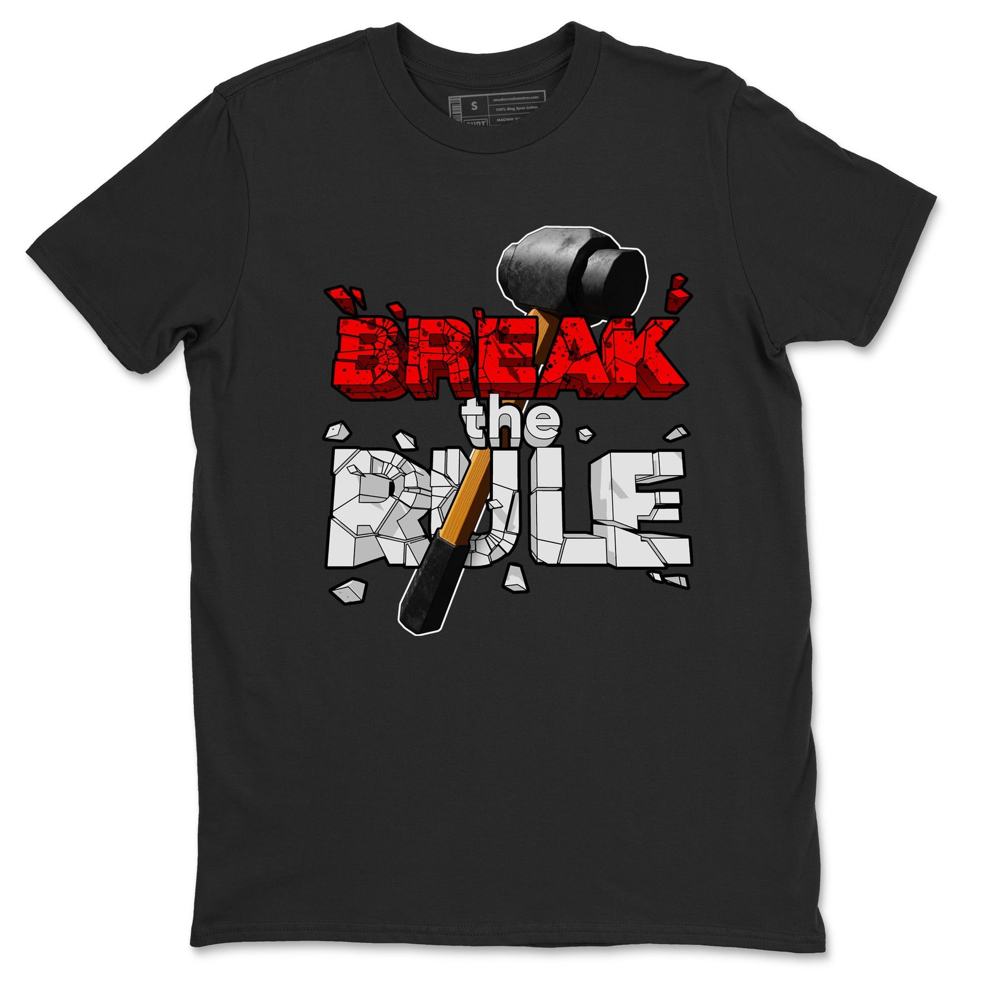 Air Jordan 4 Red Cement shirt to match jordans Break The Rule sneaker tees AJ4 Red Cement SNRT Sneaker Release Tees Unisex Black 2 T-Shirt