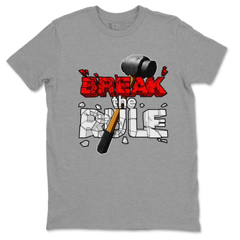 Air Jordan 4 Red Cement shirt to match jordans Break The Rule sneaker tees AJ4 Red Cement SNRT Sneaker Release Tees Unisex Heather Grey 2 T-Shirt