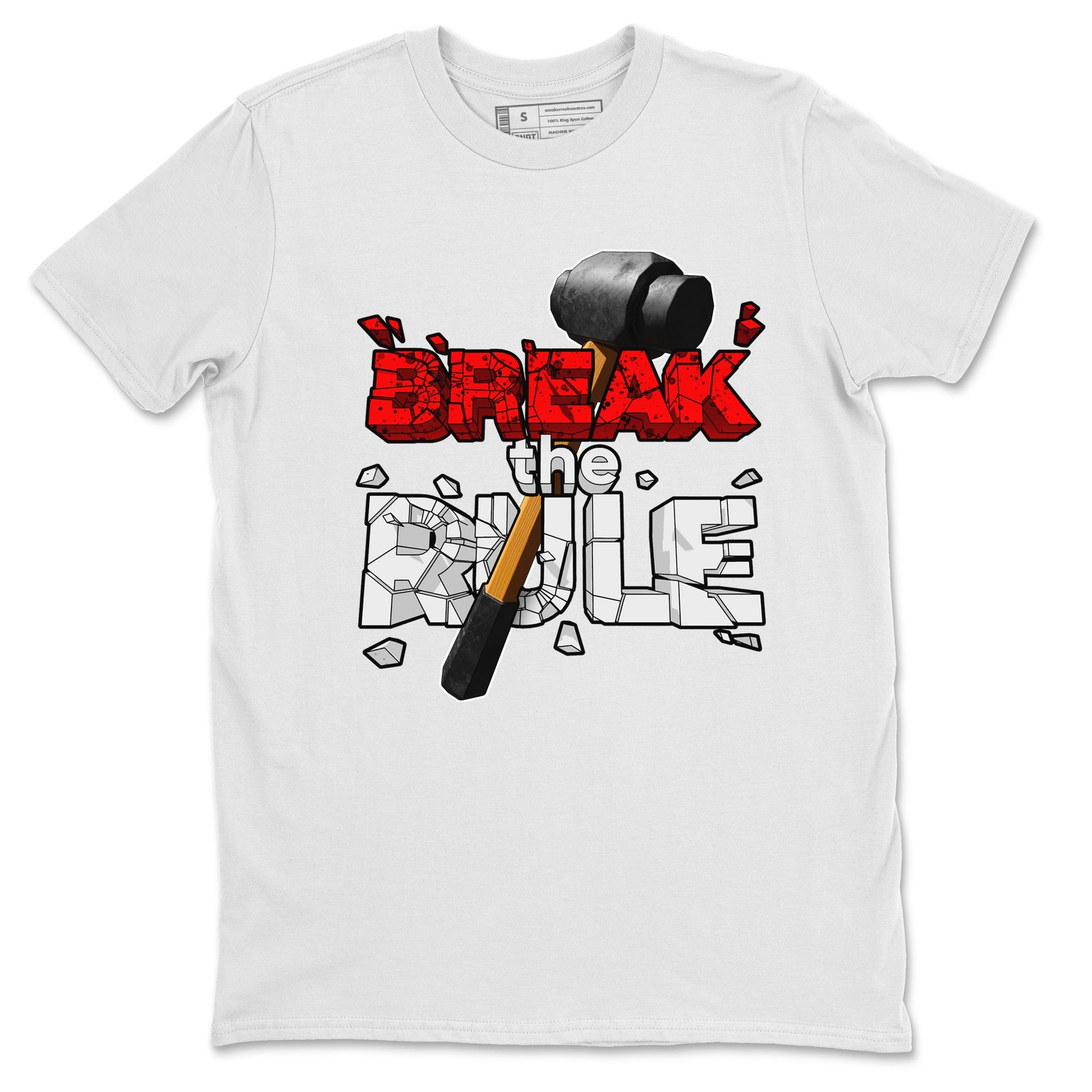 Air Jordan 4 Red Cement shirt to match jordans Break The Rule sneaker tees AJ4 Red Cement SNRT Sneaker Release Tees Unisex White 2 T-Shirt