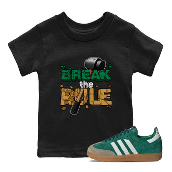 Samba Collegiate Green Gum shirt to match jordans Break The Rule sneaker tees Adidas Green Gum SNRT Sneaker Release Tees Baby Toddler Black 1 T-Shirt