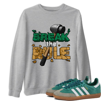 Samba Collegiate Green Gum shirt to match jordans Break The Rule sneaker tees Adidas Green Gum SNRT Sneaker Release Tees Unisex Heather Grey 1 T-Shirt