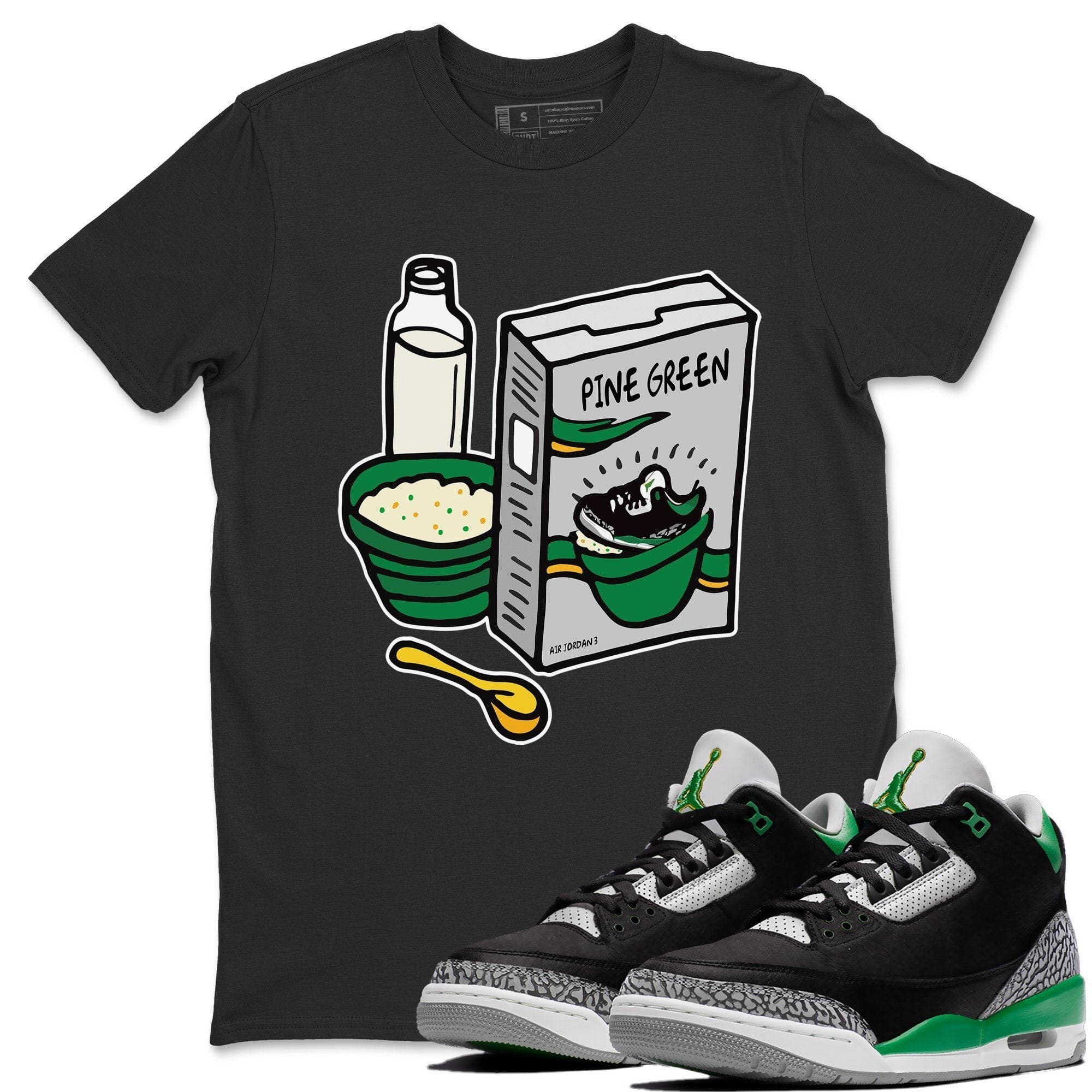 Jordan 3 Pine Green Sneaker Match Tees Breakfast Cereal Sneaker Tees Jordan 3 Pine Green Sneaker Release Tees Unisex Shirts