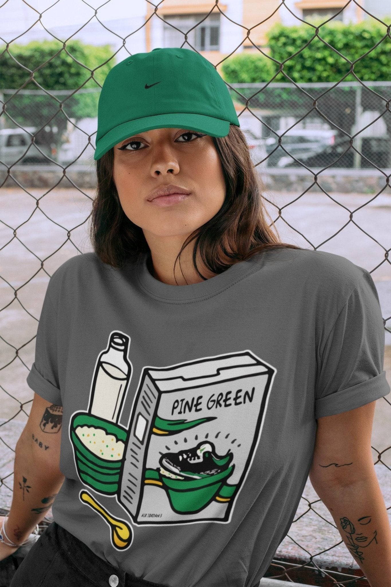 Jordan 3 Pine Green Sneaker Match Tees Breakfast Cereal Sneaker Tees Jordan 3 Pine Green Sneaker Release Tees Unisex Shirts
