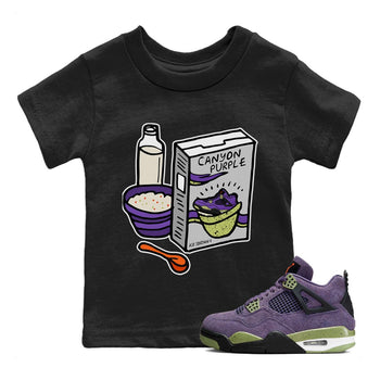 Jordan 4 Canyon Purple Sneaker Match Tees Breakfast Cereal Sneaker Tees Jordan 4 Canyon Purple Sneaker Release Tees Kids Shirts