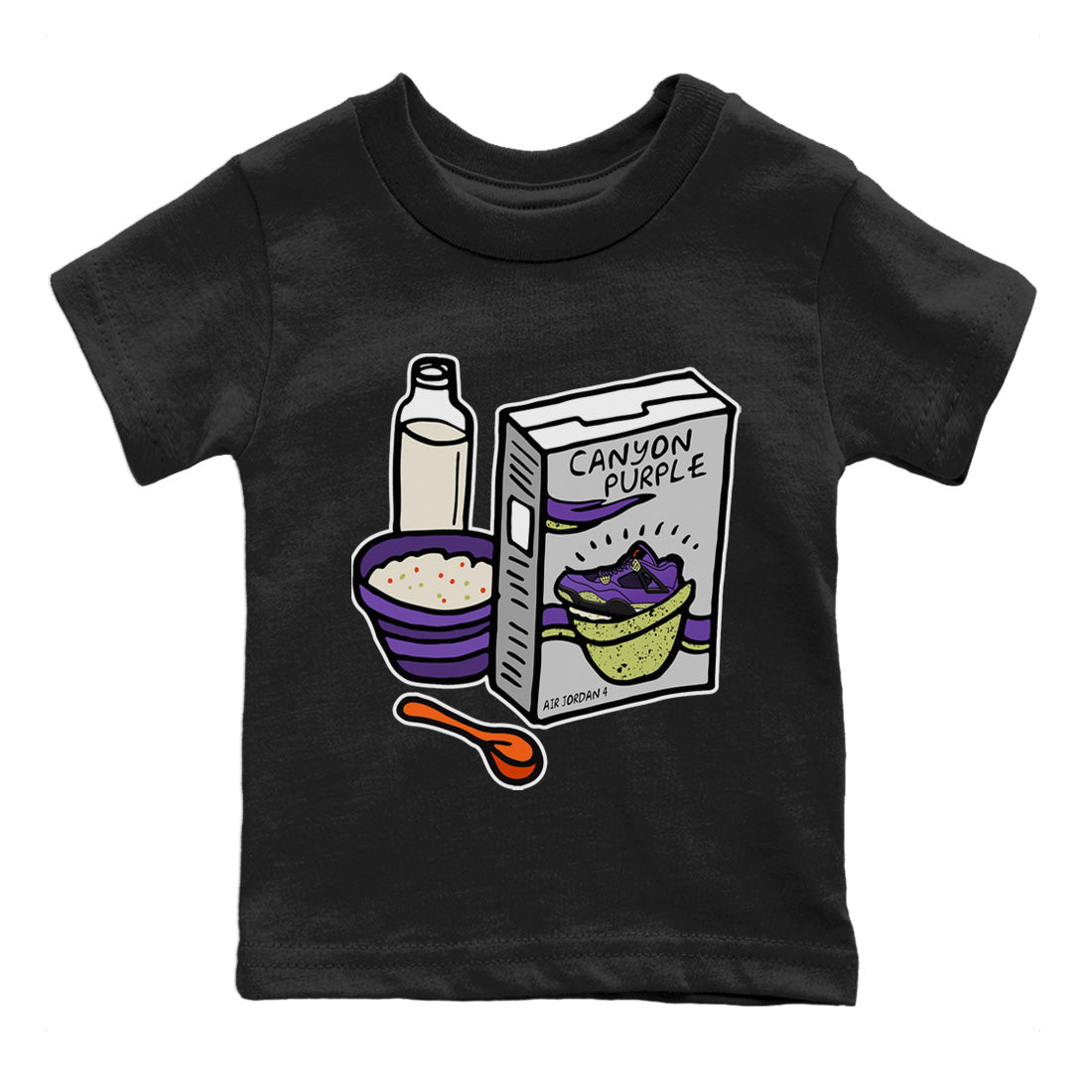 Jordan 4 Canyon Purple Sneaker Match Tees Breakfast Cereal Sneaker Tees Jordan 4 Canyon Purple Sneaker Release Tees Kids Shirts