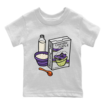 Jordan 4 Canyon Purple Sneaker Match Tees Breakfast Cereal Sneaker Tees Jordan 4 Canyon Purple Sneaker Release Tees Kids Shirts