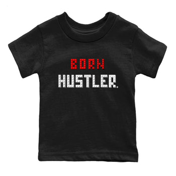 Air Jordan 13 Black Flint Sneaker Match Tees Brick Born Hustler t shirt Air Jordan 13 Retro Black Flint Sneaker Tees Kids Shirts Black 2