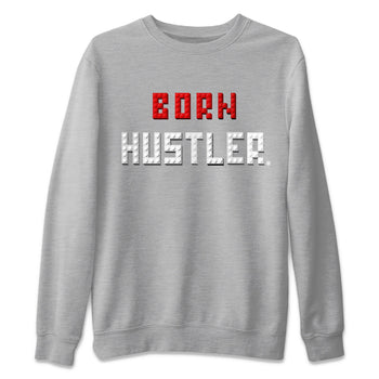 Air Jordan 13 Black Flint Sneaker Match Tees Brick Born Hustler t shirt Air Jordan 13 Retro Black Flint Sneaker Tees Unisex Shirts Heather Grey 2