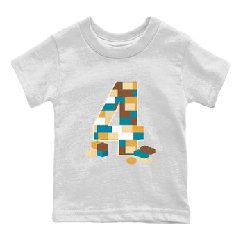 Air Jordan 4 GS Cacao Wow Match To Jordans Brick Number Four Sneaker Tees Air Jordan 4 Cacao Wow SNRT Sneaker Release Tees Kids Shirts White 2