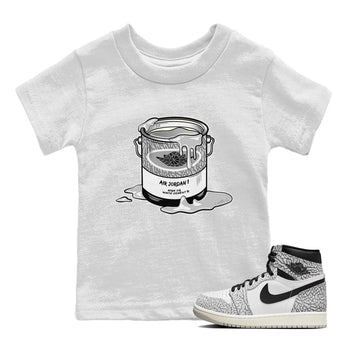 Jordan 1 White Cement Sneaker Match Tees Bucket Sneaker Tees Jordan 1 White Cement Sneaker Release Tees Kids Shirts