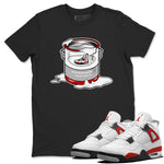 Air Jordan 4 Red Cement Sneaker Match Tees Bucket Sneaker Tees Air Jordan 4 Retro Red Cement SNRT Sneaker Release Tees Unisex Shirts Black 1