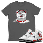 Air Jordan 4 Red Cement Sneaker Match Tees Bucket Sneaker Tees Air Jordan 4 Retro Red Cement SNRT Sneaker Release Tees Unisex Shirts Cool Grey 1