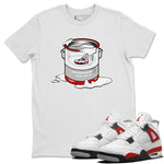 Air Jordan 4 Red Cement Sneaker Match Tees Bucket Sneaker Tees Air Jordan 4 Retro Red Cement SNRT Sneaker Release Tees Unisex Shirts White 1