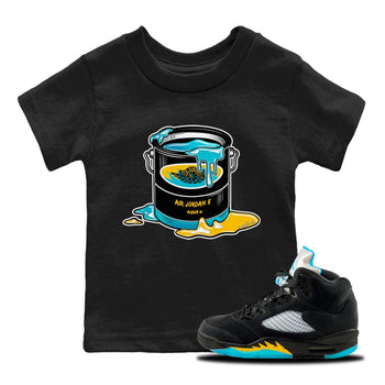 Jordan 5 Aqua Sneaker Match Tees Bucket Sneaker Tees Jordan 5 Aqua Sneaker Release Tees Kids Shirts