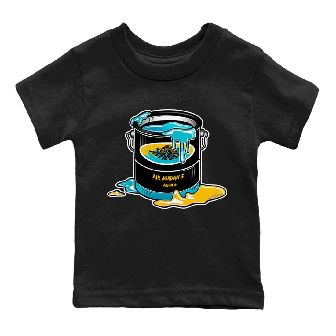Jordan 5 Aqua Sneaker Match Tees Bucket Sneaker Tees Jordan 5 Aqua Sneaker Release Tees Kids Shirts