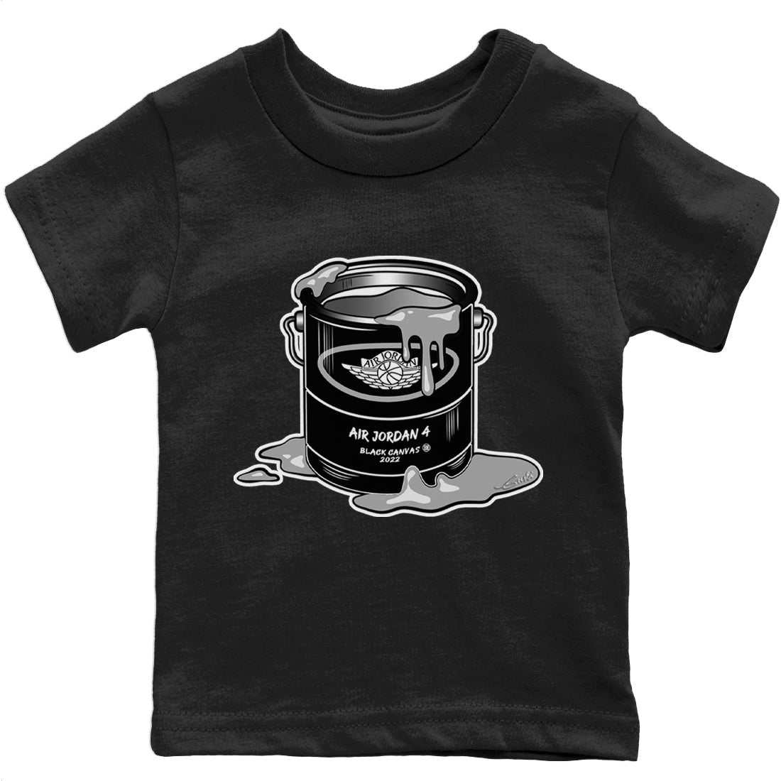 Jordan 4 Black Canvas Sneaker Match Tees Bucket Sneaker Tees Jordan 4 Black Canvas Sneaker Release Tees Kids Shirts