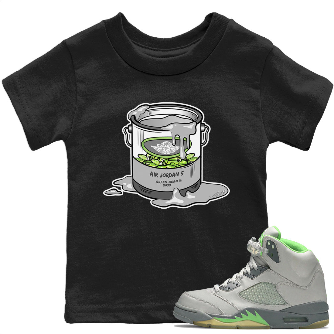 Jordan 5 Green Bean Sneaker Match Tees Bucket Sneaker Tees Jordan 5 Green Bean Sneaker Release Tees Kids Shirts