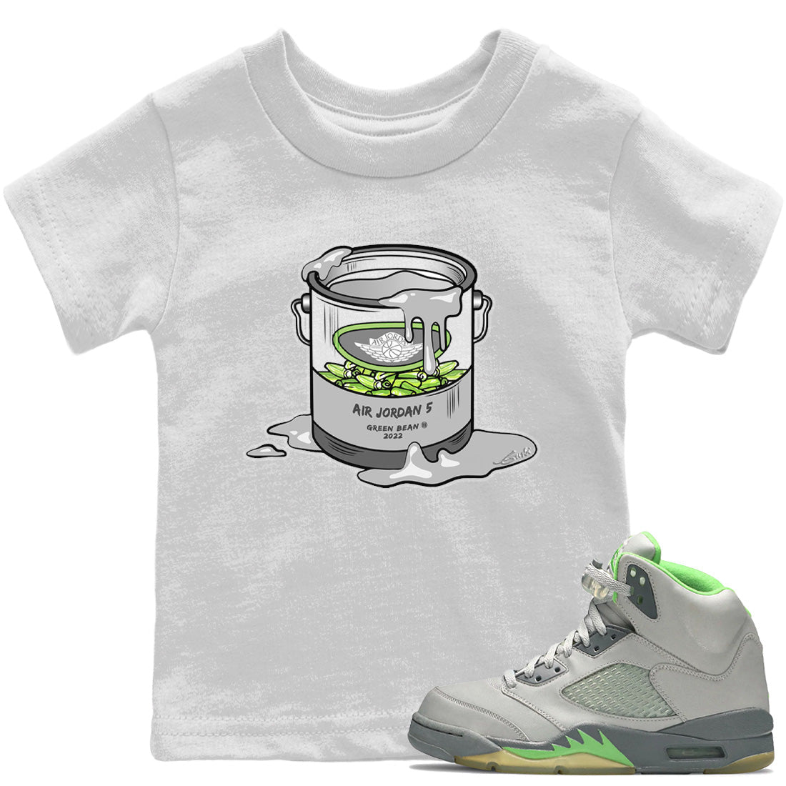 Jordan 5 Green Bean Sneaker Match Tees Bucket Sneaker Tees Jordan 5 Green Bean Sneaker Release Tees Kids Shirts